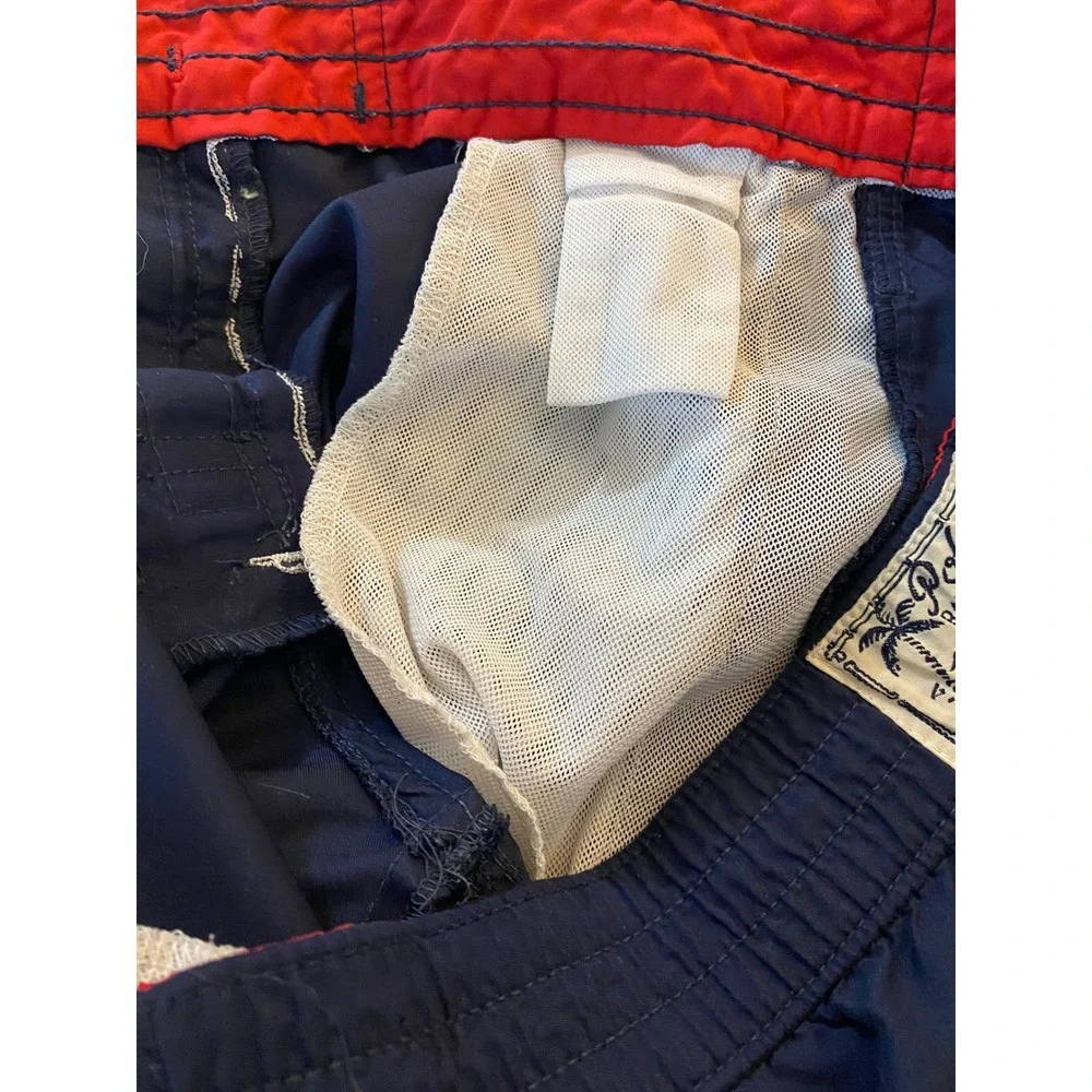 Polo Ralph Lauren Swim Trunks Kids Size M 10-12 Navy Blue Red Pony Logo Shorts